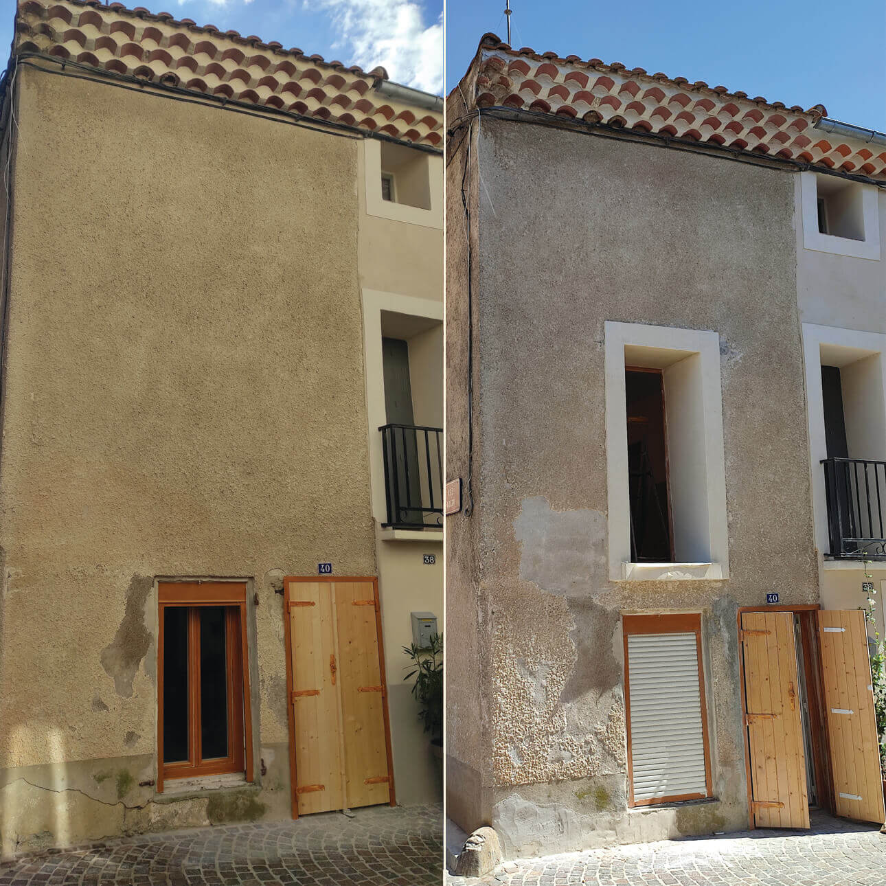 Rénovation appartement dans maison de village - gros œuvre, ouverture façade